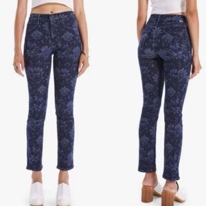 Mother jeans Dazzler Hover depth of field floral denim 23 stretch